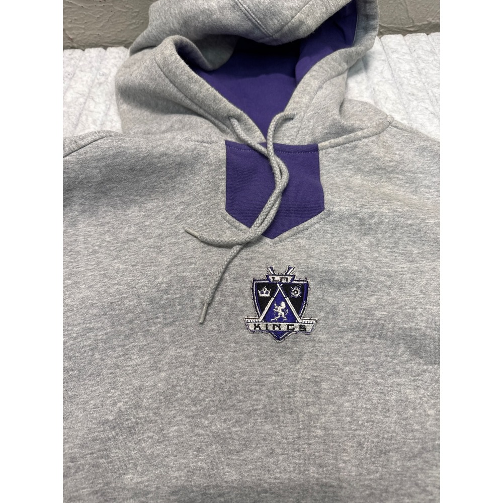 Charles River Apparel LA Kings Hoodie Men Medium Gray Purple NHL Hockey Pullover